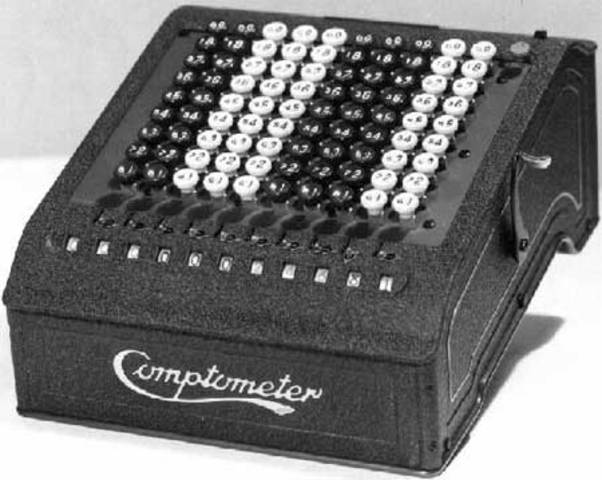 Comptometer, operated by pressing keys