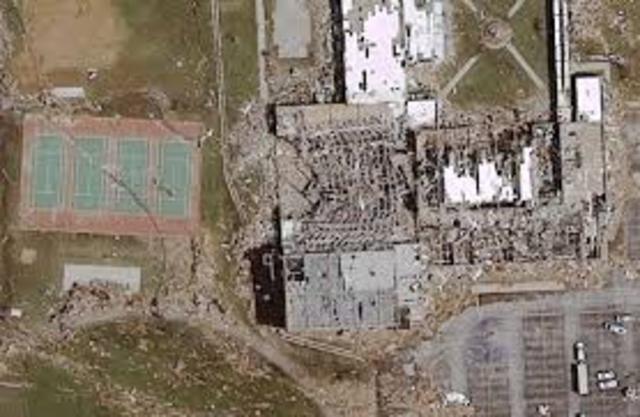 One month after the tornado hit. Everything is cleaned up but everything is gone