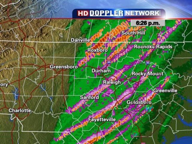 Violent Storm System and Tornados Destructing NC