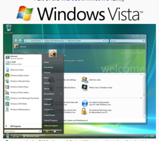 windows vista- focused on features and security