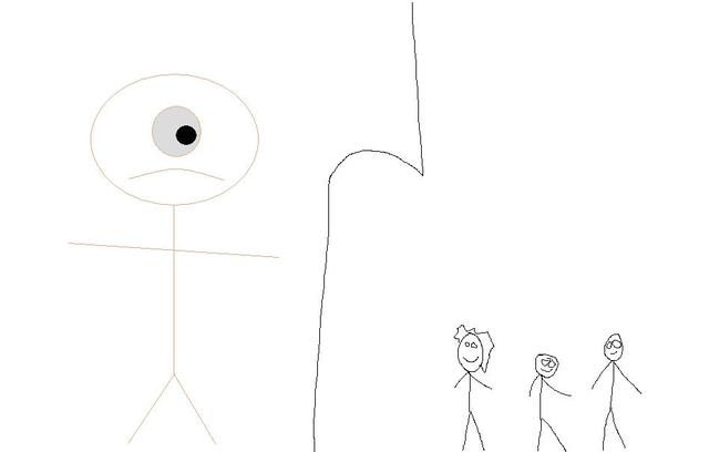 wandered into a cave