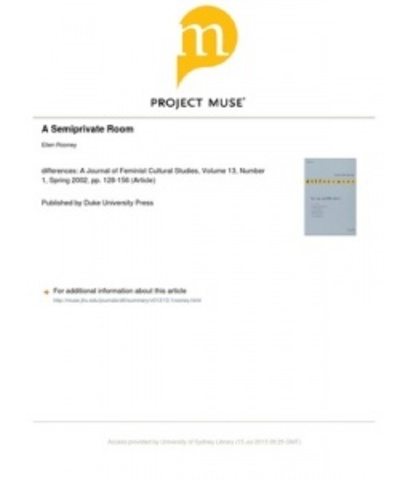 "A Semiprivate Room" by Ellen Rooney