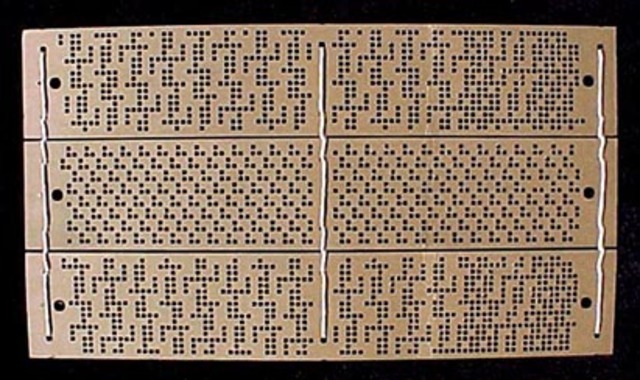 Jacquard loom punched card