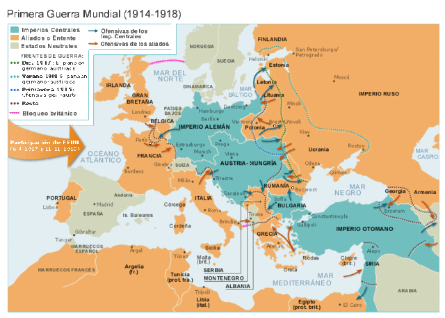 PRIMERA GUERRA MUNDIAL - 1914 - 1918