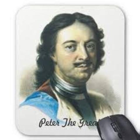 He was invited in the boat of tsar Peter the Great