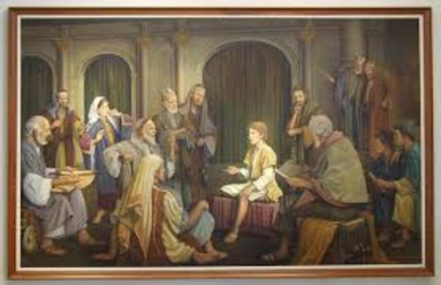 The boy Jesus in the temple