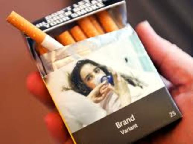 Health Hazards on cigarette packaging