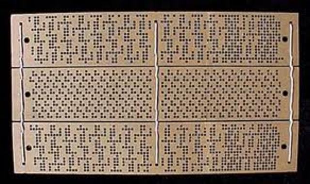Jacquard loom punch card