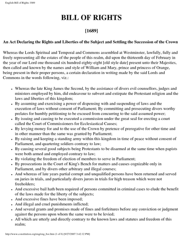 English Bill of Rights