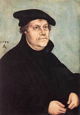 Martin Luther posts his Ninety-Five Theses on the church door in Wittenberg, Germany, an act that leads to the Reformation