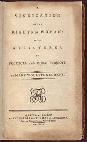 Mary Wollstonecraft publishes A Vindication of the Rights of Women