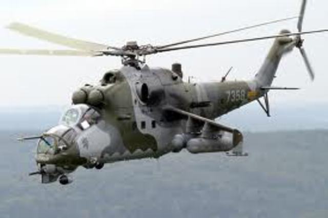 MI 24 Gunship against Rumangabo