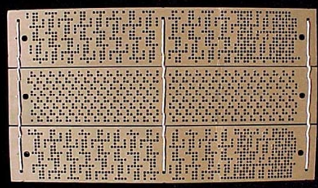 Jacquard loom punched card