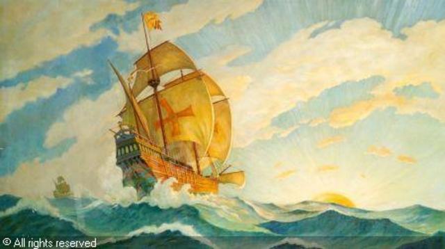 columbus fleet set sail for US