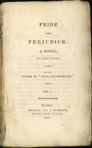 Pride and Prejudice published anonymously