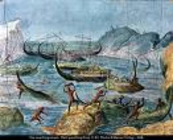 Lands on the island of the Laestrygones