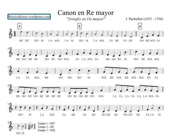 Canon en re major de Johann Pachelbel