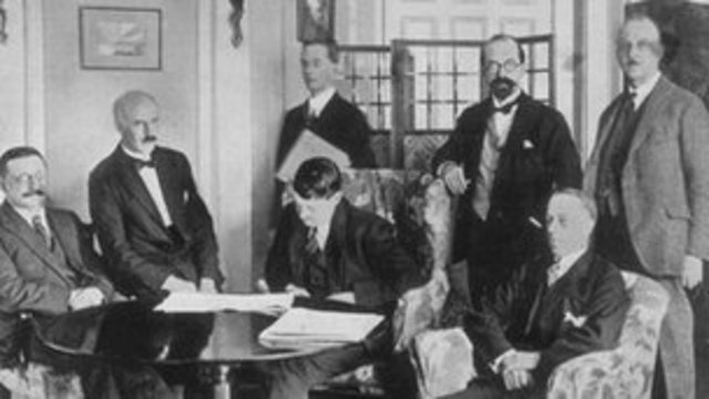 The Signing of the Treaty at the End of the War