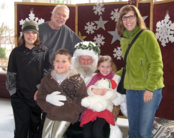 Seeing santa with my grandparents.