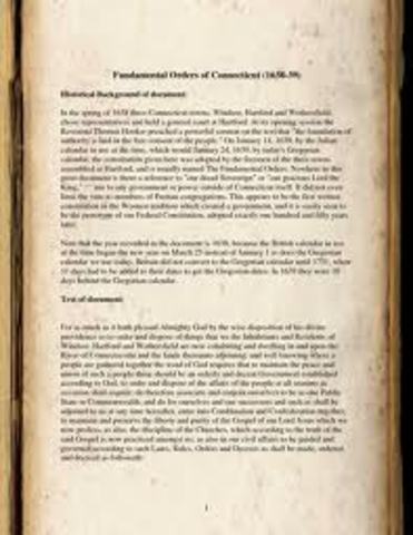Fundamental Orders Of Connexticut