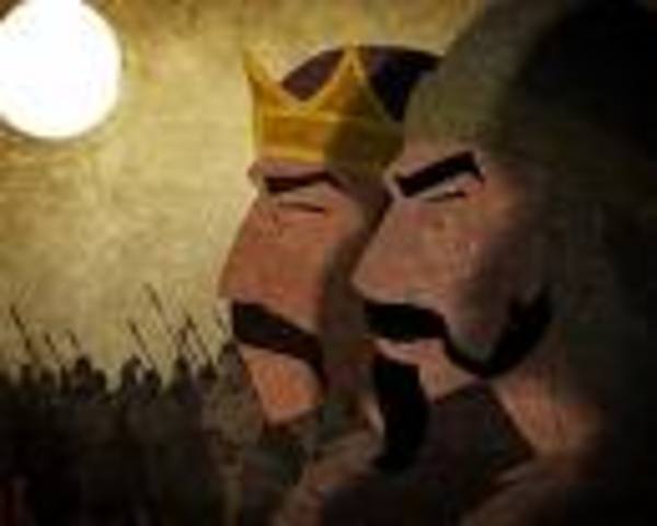 Attila and his brother Bleda negotiate a treaty with the East Roman (Byzantine) emperor Theodosius II and obtained an immense annual tribute of about 300 kg (660 lb) of gold.