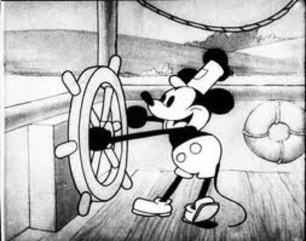 The first Mickey Mouse cartoon is shown.