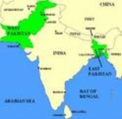 East Pakistan attempts to secede, leading to civil war