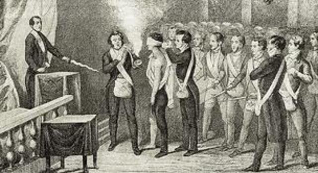 Decreto que prohibe la masonería en España.