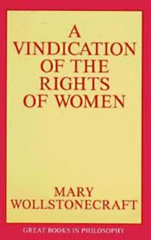 mary wollstonecraft publishes a vindacation of the rights of women