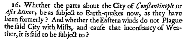 Week 2: Inquiries for Turkey by the Royal Society