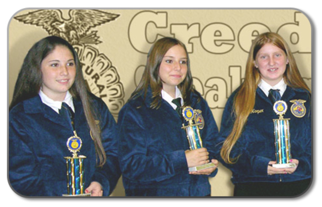 Midlle school FFA members