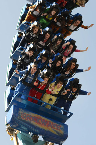 The world's first stand-up roller coaster opens in Japan.