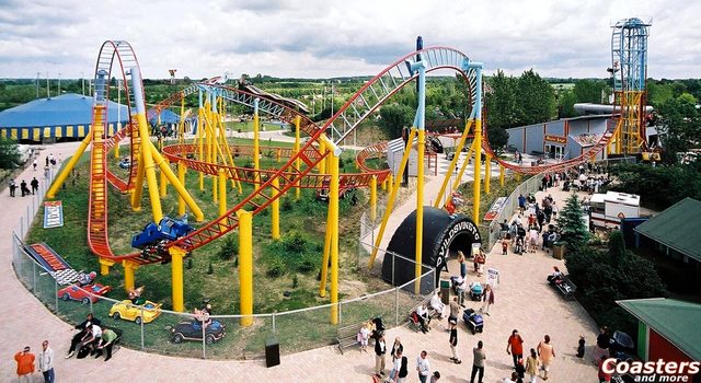 Vild-Svinet opens at BonBon Land in Demark and is the first roller coaster to feature an inverted drop at a 97-degree angle.