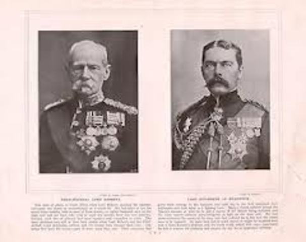Lord Robers and Lord Kitchener are sent to South Africa