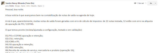 Problemas na contabilização - LP