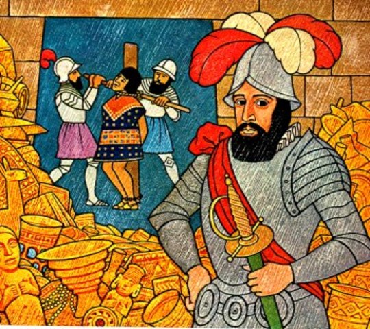 Francisco Pizarro captures Incan Emperor Athahulpa, takes over empire.