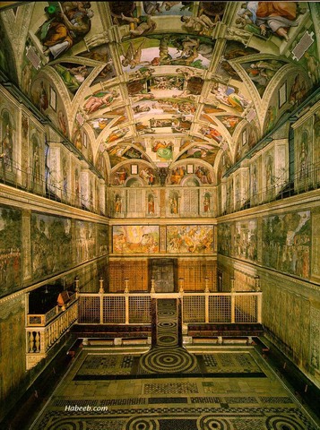 Michelangelo paints the Sistine Chapel's ceiling
