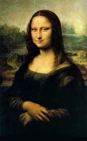 Leonardo da Vinci paints the "Mona Lisa"