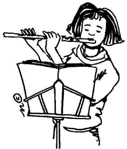 playing my flute in fount of my church