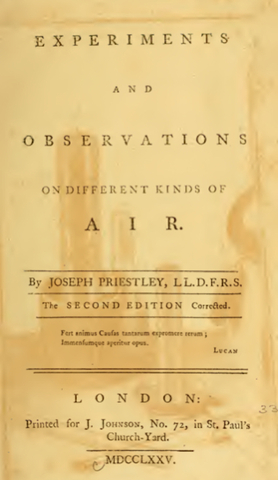 Priestley prepara cloruro de hidrógeno puro