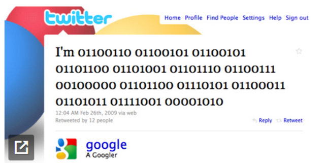 Google's First Tweet!
