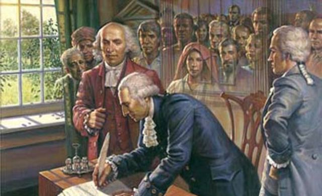 Sighning the Decleration