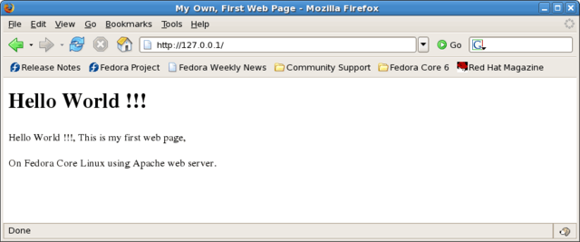 First web page created