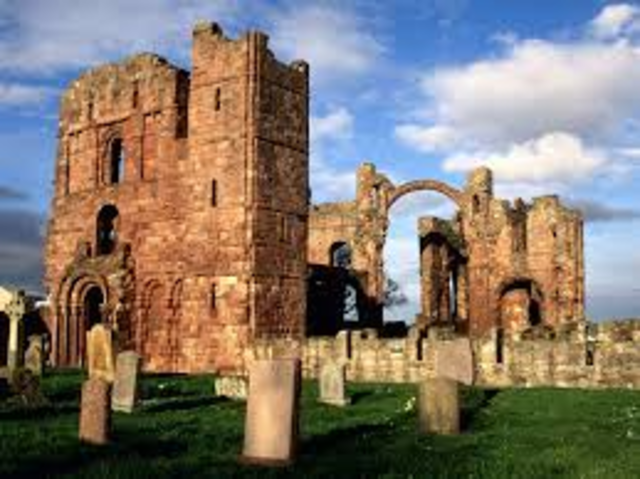 Vikings raid Lindisfarne