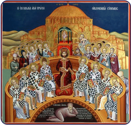 Constantine holds the Council of Nicea