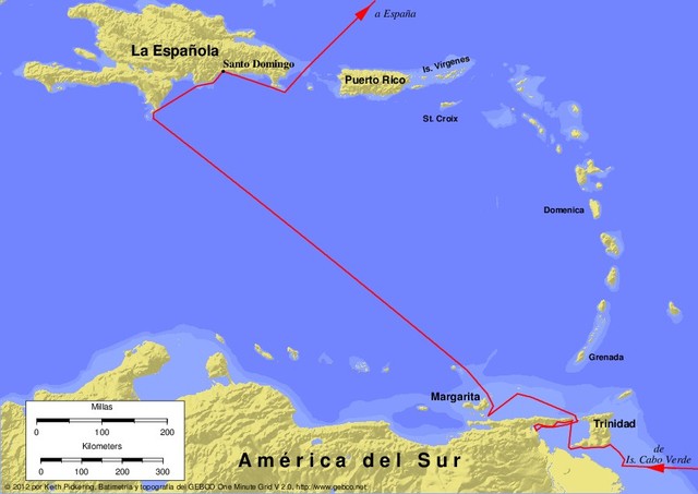 Tercer viaje a América, Cristóbal Colón descubre Trinidad