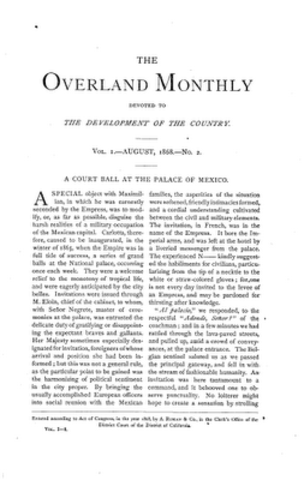 Became Editor of Overland Monthly