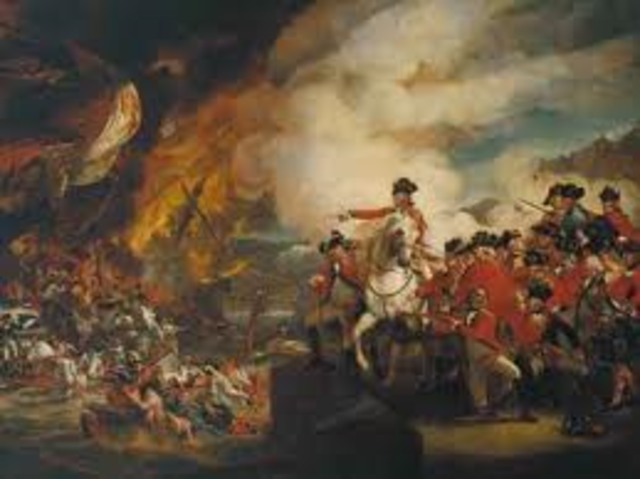 Americans and the British fight.