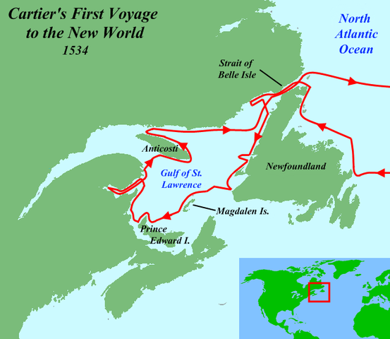 Jacque Cartier's FIRST voyage