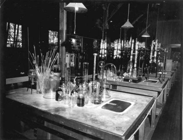 Set up chemical labrotory in his house.